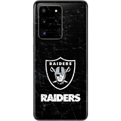 NFL Las Vegas Raiders Distressed Galaxy S20 Ultra 5G Skin
